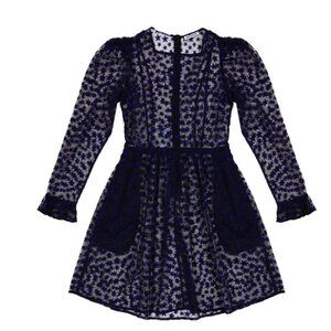 Batsheva Mini Prairie Dress in Sheer Star Fabric - Sold Out Style! - Sz 8 - NWT